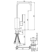 Смеситель для раковины с донным клапаном Paini DAX-R 84CR250