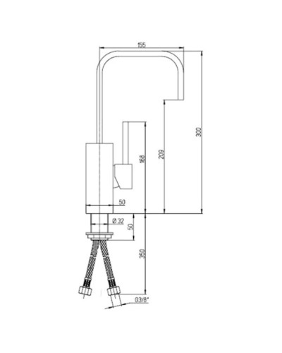 Смеситель для раковины без донного клапана Paini DAX-R 84CR254