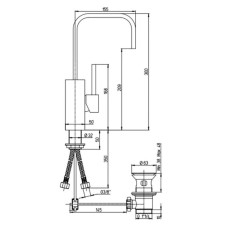 Смеситель для раковины с донным клапаном Paini Dax 84PW250