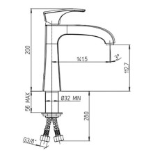 Смеситель для раковины без донного клапана Paini Lady 89BY205L