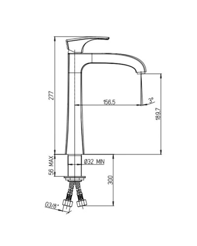 Смеситель для раковины без донного клапана Paini Lady 89BY205LLL