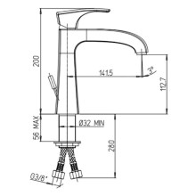 Смеситель для раковины без донного клапана Paini Lady 89OP205L