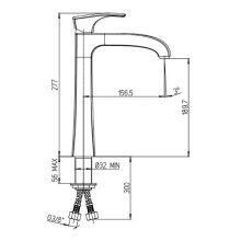 Смеситель для раковины без донного клапана Paini Lady 89OP205LLL