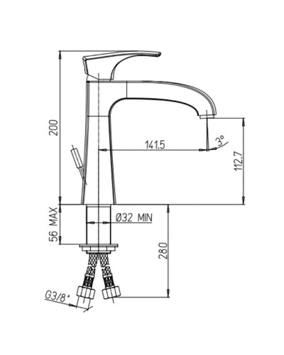 Смеситель для раковины без донного клапана Paini Lady 89PA205L