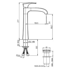 Смеситель для раковины с донным клапаном Paini Lady 89PA211LLLSSR