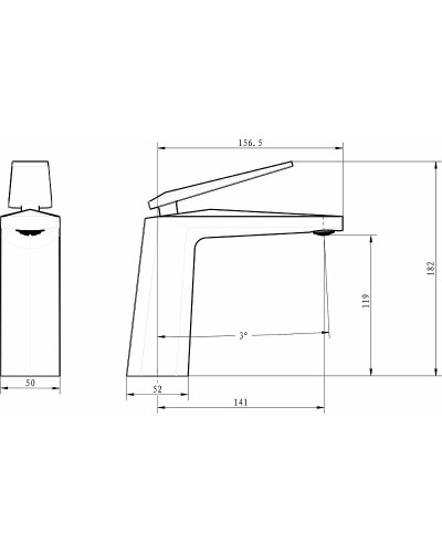 Смеситель для раковины Boheme Venturo 371-SGM Оружейная сталь глянцевая