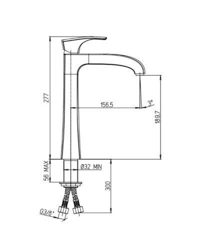 Смеситель для раковины без донного клапана Paini Lady 89YO205LLL