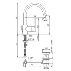 Смеситель для раковины с донным клапаном Paini Le Mans 90CR250