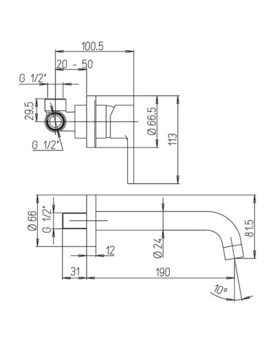 Смеситель для раковины без донного клапана Paini Arena 92YO208LMKM