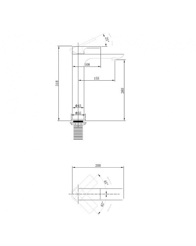 Смеситель для раковины Abber Weiss Insel AF8011B Черный матовый
