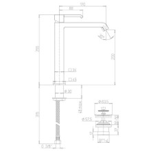 Смеситель для раковины с донным клапаном Paini Q 19CR211LLSR