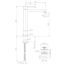 Смеситель для раковины с донным клапаном Paini Q 19CR211LLSR