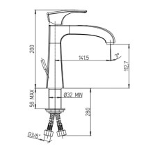 Смеситель для раковины без донного клапана Paini Lady 89PW205L