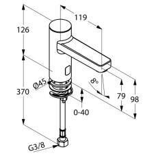 Электронный вентиль на одну воду для раковины Kludi Zenta 3810505