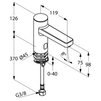 Электронный вентиль на одну подводку для раковины Kludi Zenta 3820505