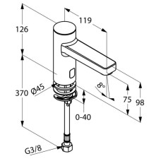 Электронный вентиль на одну подводку для раковины Kludi Zenta 3820505