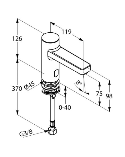 Электронный вентиль на одну подводку для раковины Kludi Zenta 3820505