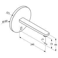 Электронный вентиль на одну подводку Kludi Zenta 3840305