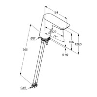 Электронный смеситель для раковины без донного клапана Kludi Balance 5210091