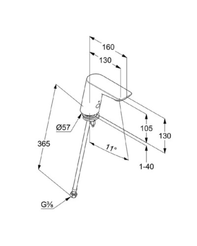 Электронный вентиль на одну подводку для раковины Kludi Balance 5210505