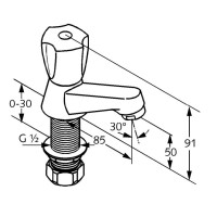 Вентиль на одну воду без донного клапана Kludi Standard 200130515