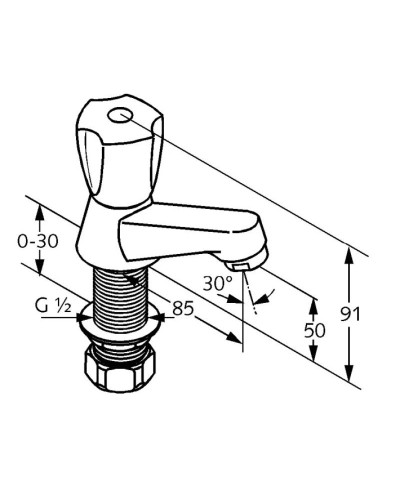 Вентиль на одну воду без донного клапана Kludi Standard 200130515