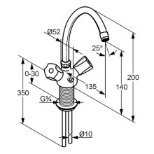 Смеситель для раковины без донного клапана Kludi Standard 210580515