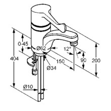 Смеситель для раковины без донного клапана Kludi Medi Care 341130524
