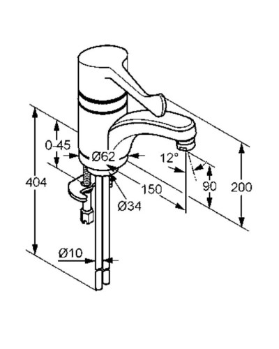 Смеситель для раковины без донного клапана Kludi Medi Care 341130524