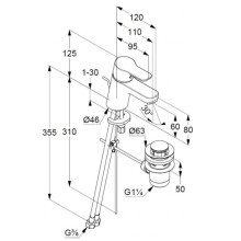 Смеситель для раковины с донным клапаном Kludi Pure&Easy 372850565