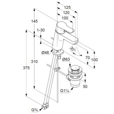 Смеситель для раковины с донным клапаном Kludi Pure&Easy 373820565