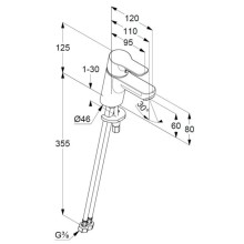 Смеситель для раковины без донного клапана Kludi Pure&Easy 373870565