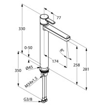 Смеситель для раковины без донного клапана Kludi Zenta 382570575