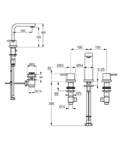 Смеситель для раковины с донным клапаном Kludi Zenta 383930575