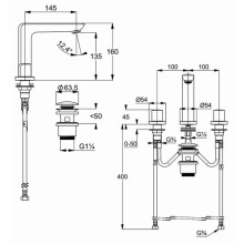 Смеситель для раковины с донным клапаном Kludi Ameo 413930530