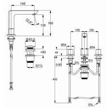 Смеситель для раковины с донным клапаном Kludi Ameo 413930530