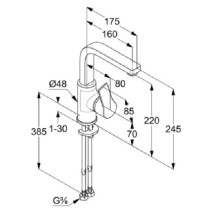 Смеситель для раковины без донного клапана Kludi Zenta SL 480280565