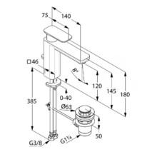 Смеситель для раковины с донным клапаном Kludi E2 492950575