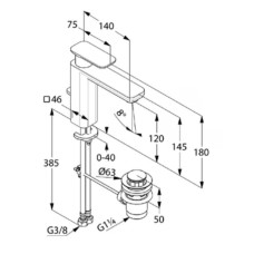 Смеситель для раковины с донным клапаном Kludi E2 492950575