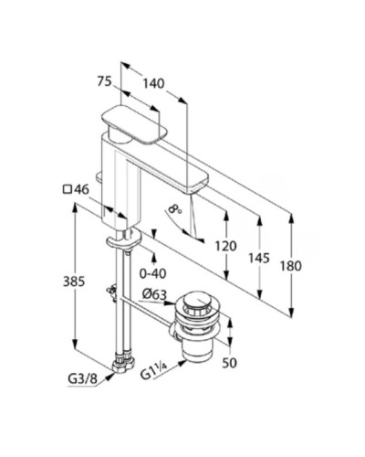 Смеситель для раковины с донным клапаном Kludi E2 492950575
