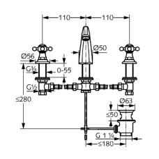 Смеситель для раковины с донным клапаном Kludi Adlon 510434520
