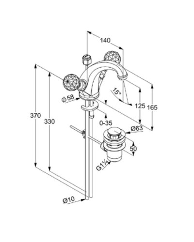 Смеситель для раковины с донным клапаном Kludi Adlon 5101005G5
