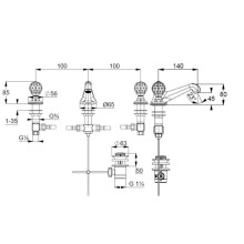 Смеситель для раковины с донным клапаном Kludi Adlon 5104645G4