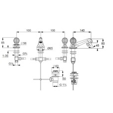 Смеситель для раковины с донным клапаном Kludi Adlon 5104645G4