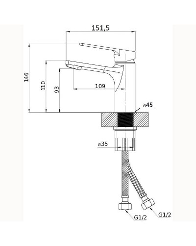 Смеситель для раковины Orange Flat M12-021cr Хром