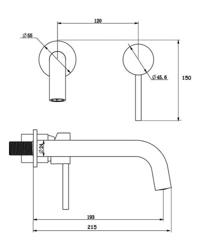 Смеситель для раковины Bronze de Luxe Scandi 14511BR Бронза глянцевая