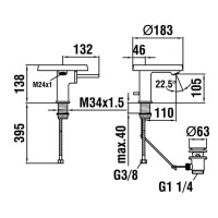 Смеситель для раковины с донным клапаном Laufen Kartell by Laufen 3.1133.1.004.111.1