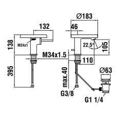 Смеситель для раковины с донным клапаном Laufen Kartell by Laufen 3.1133.1.004.111.1