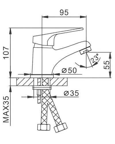 Смеситель для раковины Frap H16 F1016 Хром