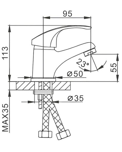 Смеситель для раковины Frap H36 F1036 Хром